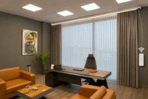 motorized curtains for office project 