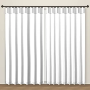 Arctic White Luxe Linen Office Curtain DF 207-51 fabric