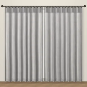 Ash Grey La Mode Linen Office Curtain DF 351-03 fabric