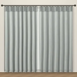 Ash Grey Natura Linen Office Curtain DF 222-15 fabric