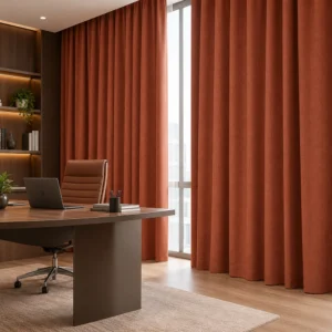 Terracotta Warm Office Curtains fabric