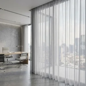 Translucent Office Grey Drapes fabric