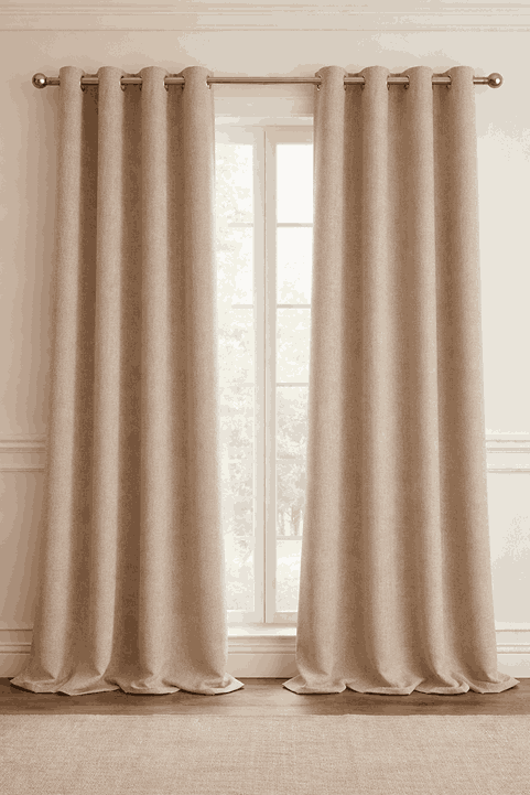 Beige Luxe Office Drapes fabric