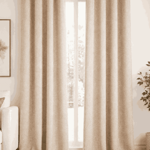 Beige Velvety Office Curtains fabric