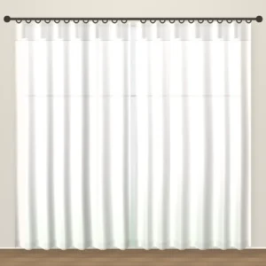 Bright White Artesia Linen Sheer Office Curtain DF 239-24 fabric
