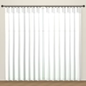 Bright White Forever Linen Sheer Office Curtain DF 231-07 fabric