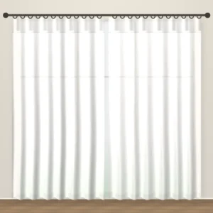 Bright White La Mode Linen Sheer Office Curtain DF 351-32 fabric