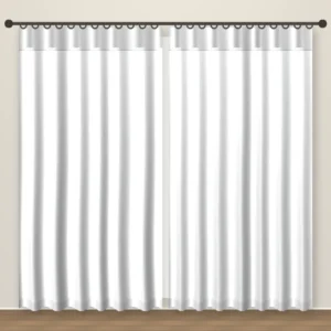 Bright White Timeless Blackout Office Curtain DF 117-10 fabric