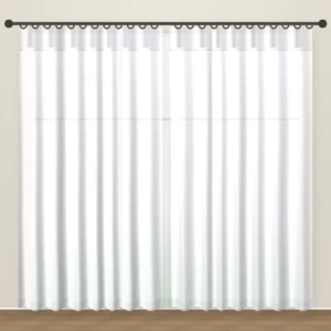 Bright White Tweed Linen Sheer Office Curtain DF 360-49 fabric