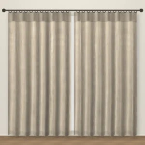 Cappuccino Check Artesia Linen Office Curtain DF 239-50 fabric