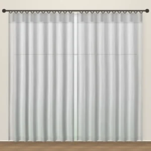 Cement Grey Tweed Linen Sheer Office Curtain DF 360-40 fabric