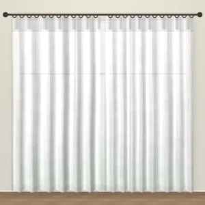 Cloud White La Mode Linen Sheer Office Curtain DF 351-23 fabric