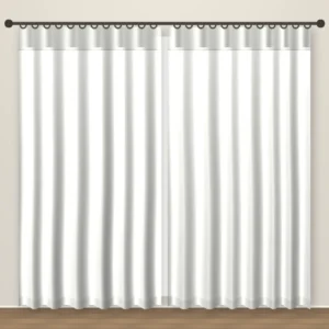 Cloud White Simply Linen Office Curtain DF 212-05 fabric