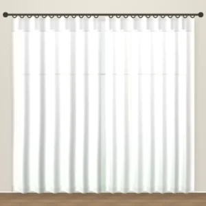 Cool White Forever Linen Sheer Office Curtain DF 231-36 fabric