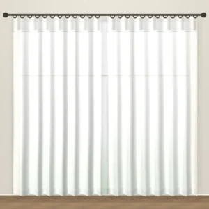 Cool White Simply Linen Sheer Office Curtain DF 212-47 fabric