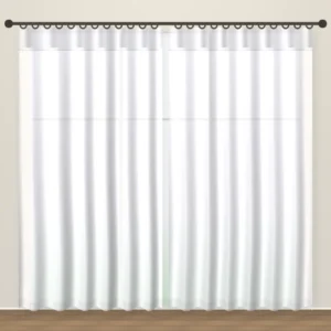 Cool White Tweed Linen Sheer Office Curtain DF 360-09 fabric