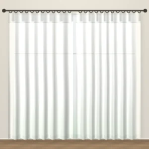 Cotton White Rustic Linen Sheer Office Curtain DF 204-29 fabric