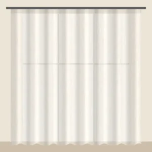 Cream Linen-Look Sheer Office Curtain DF 888-35 fabric