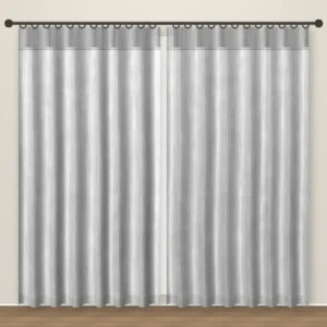 Fog Grey Rustic Linen Office Curtain DF 204-22 fabric