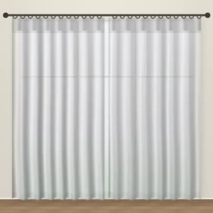 Fog Grey Tweed Linen Sheer Office Curtain DF 360-47 fabric