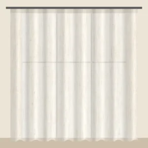 Ivory Cream Linen-Look Sheer Office Curtain DF 260-05 fabric