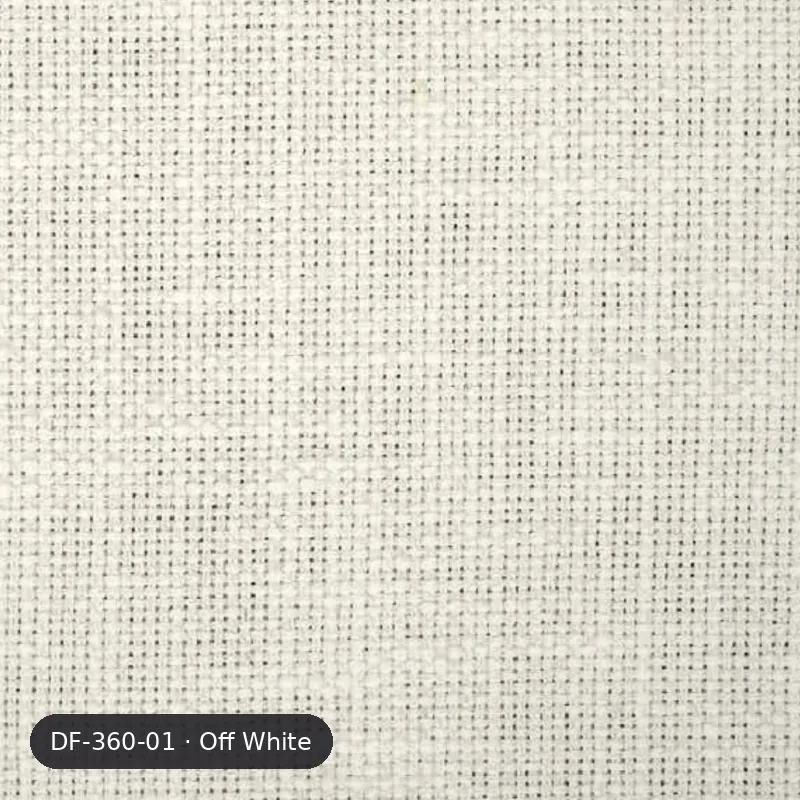 Off White Tweed Linen Office Curtain DF 360-01 fabric close-up