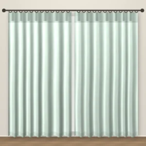 Pale Mint Rustic Linen Office Curtain DF 204-35 fabric