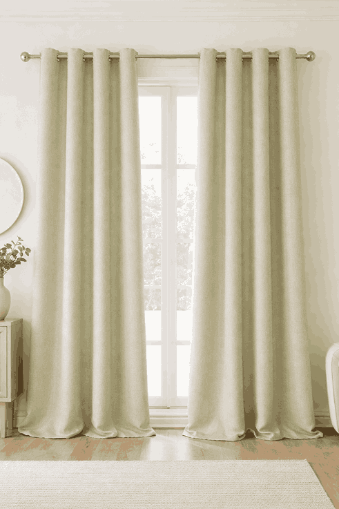 Sage Luxe Office Drapes fabric