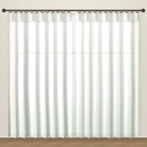 Silver White Rustic Linen Sheer Office Curtain DF 204-06 fabric