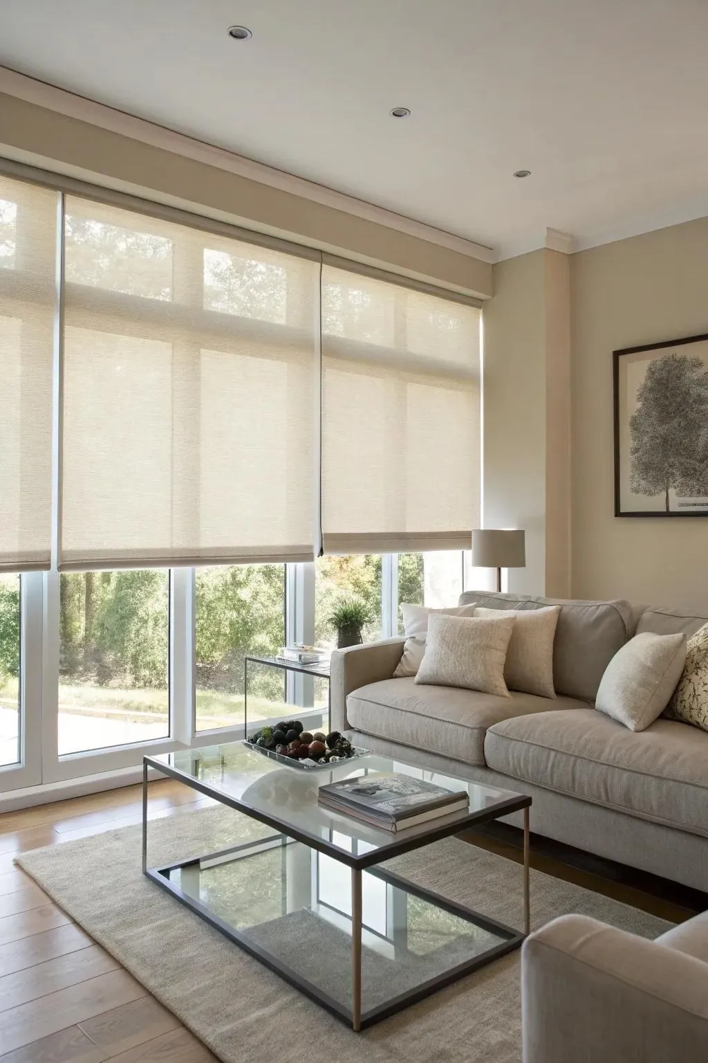 Light-filtering sunscreen roller blinds, Dubai