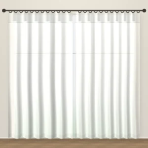 Swan White Rustic Linen Sheer Office Curtain DF 204-08 fabric