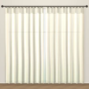 Vanilla Stripe Luxe Linen Sheer Office Curtain DF 207-28 fabric