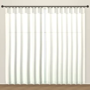 Warm White La Mode Linen Sheer Office Curtain DF 351-15 fabric
