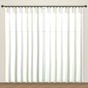 Warm White Stripe Luxe Linen Sheer Office Curtain DF 207-06 fabric