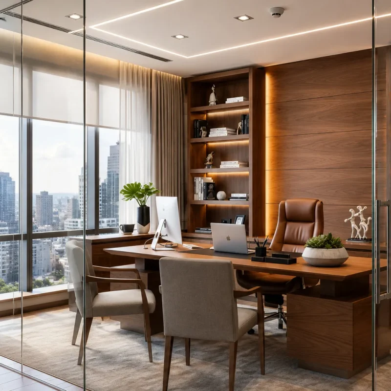 motorized curtains for office project 3
